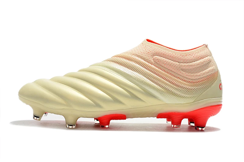 Newest Release ZUSA COPA 19+ FG OFF White Solar Red Football Boots 2019 Soccer Cleats Mens Soccer Shoes