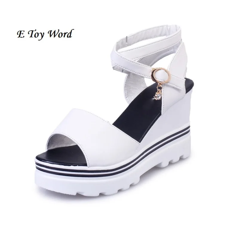 Summer Korean muffin fish head women sandals with platform sandals wild ...