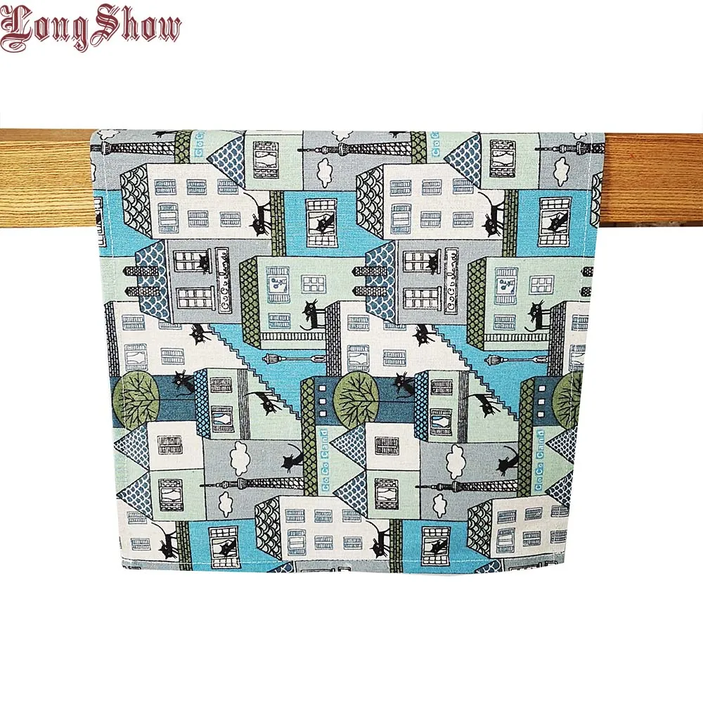 

Free Shipping Cute Black Cats Pattern Printed 33x145cm Cotton Linen Table Runner