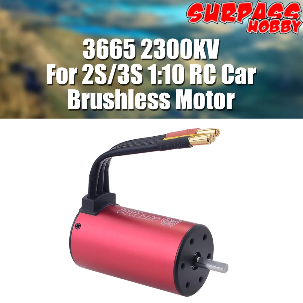 

SURPASS HOBBY 3665 2900KV 2300KV 5mm Shaft 2S/3S Brushless Motor Waterproof Sensorless for 1:10 RC Drift Racing Climbing Car