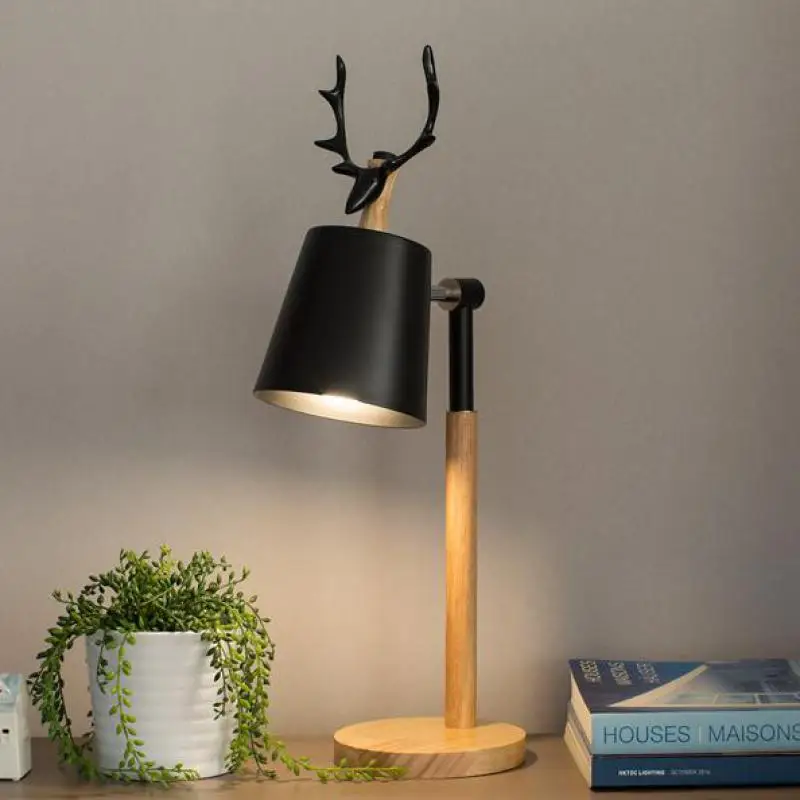Office Anters Table Art decor Lamps study reading Wooden desk Light ...