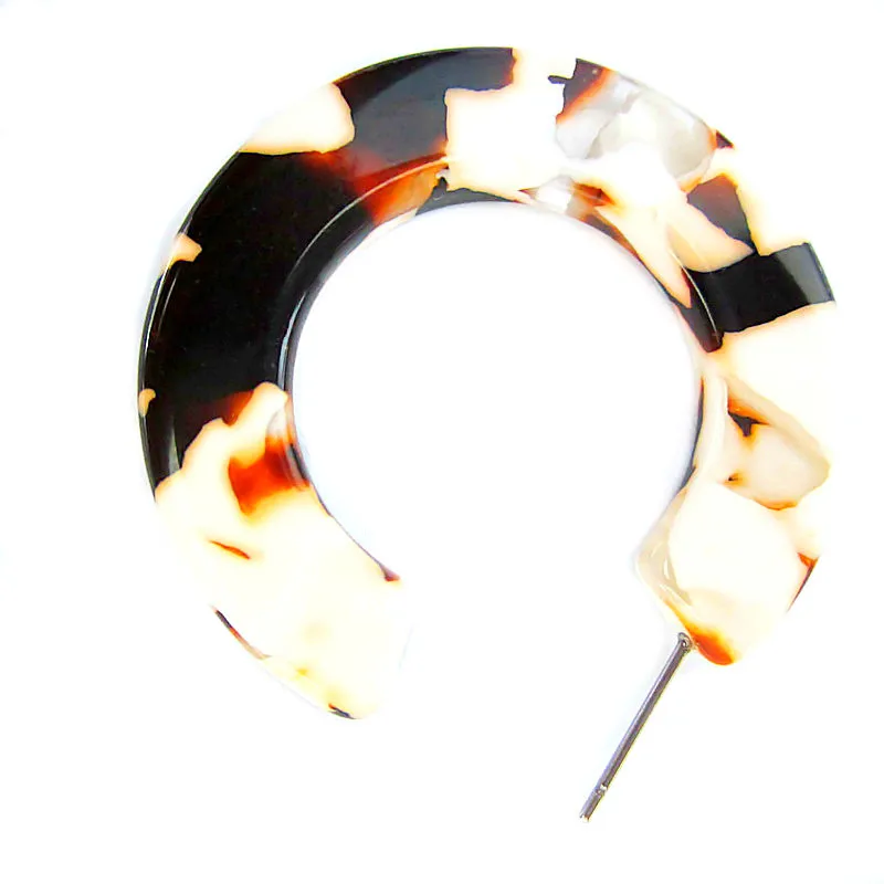 

ILYF New Bohemian Fashion OL Stud Earring High-grade C-shaped Tortoiseshell Pattern Acetate Plate Earrings Gift Custom Wholesale