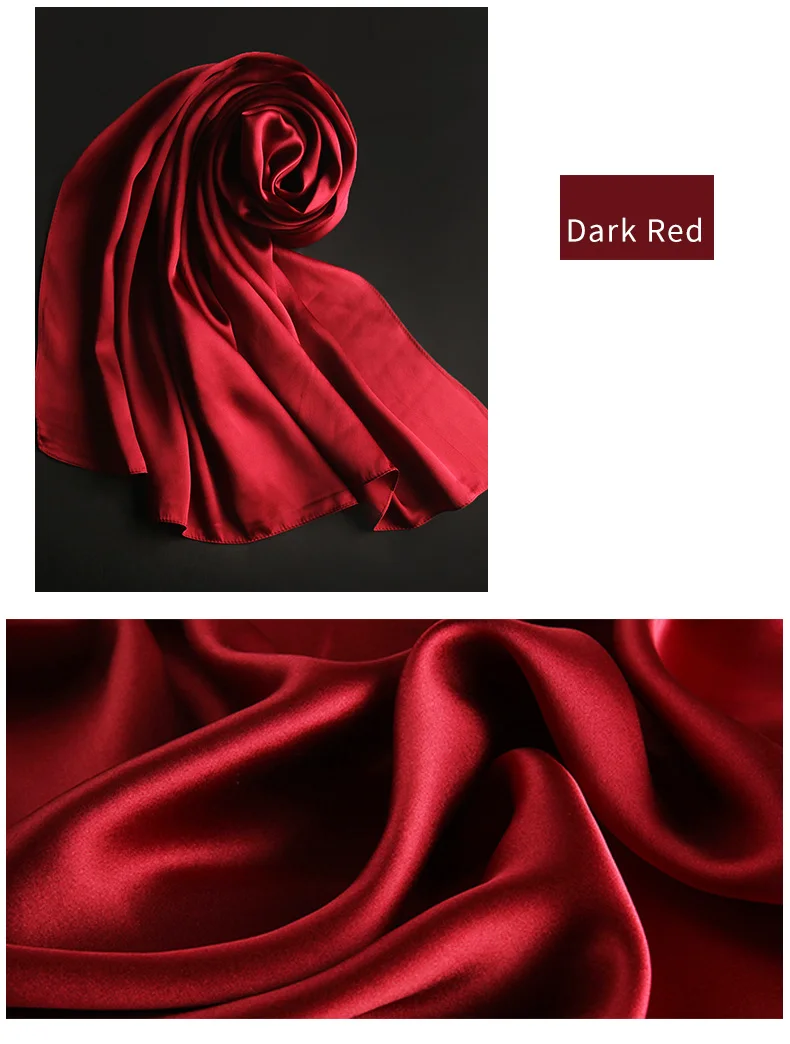 Натуральный шелк, шарфы для женщин, роскошный бренд, натуральный шелк из Ханчжоу, шаль, накидка для дам, Одноцветный шейный платок, шарф, Шелковый платок