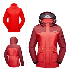 Зимние женские 3 в 1, теплые походные спортивные куртки для улицы, кемпинга, альпинизма, катания на лыжах, водонепроницаемая ветрозащитная дышащая ветровка