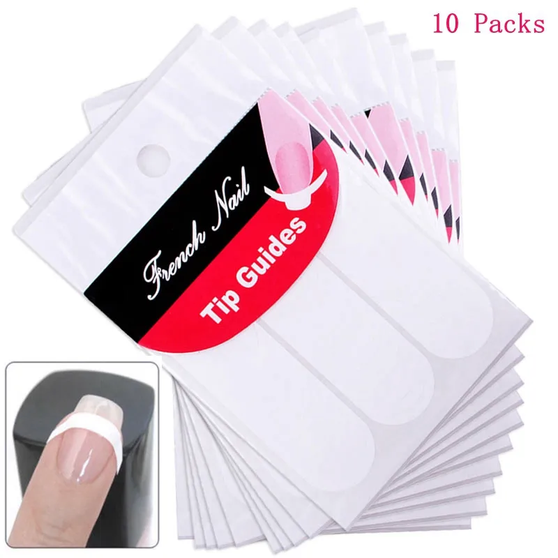 

10pcs/lotNail Sticker French Tips Guide Manicure Nail Art Decals Manicure Nail Art DIY French Manicure Guides Sticker For Women