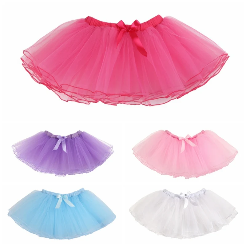 Трехслойная сетчатая юбка-американка для занятий гимнастикой и танцами; короткая юбка для танцев; детская юбка