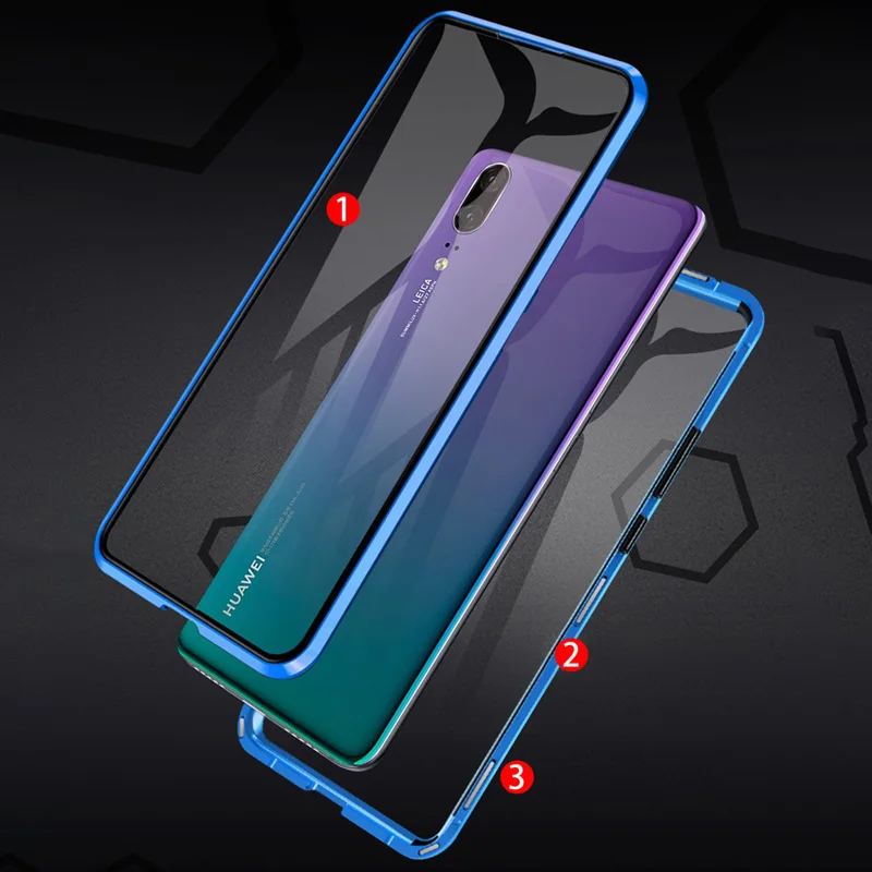 Роскошный полный корпус Магнитный чехол для huawei P20 Pro чехол 360 прозрачное стекло задняя откидная крышка для huawei P20Pro чехол противоударный