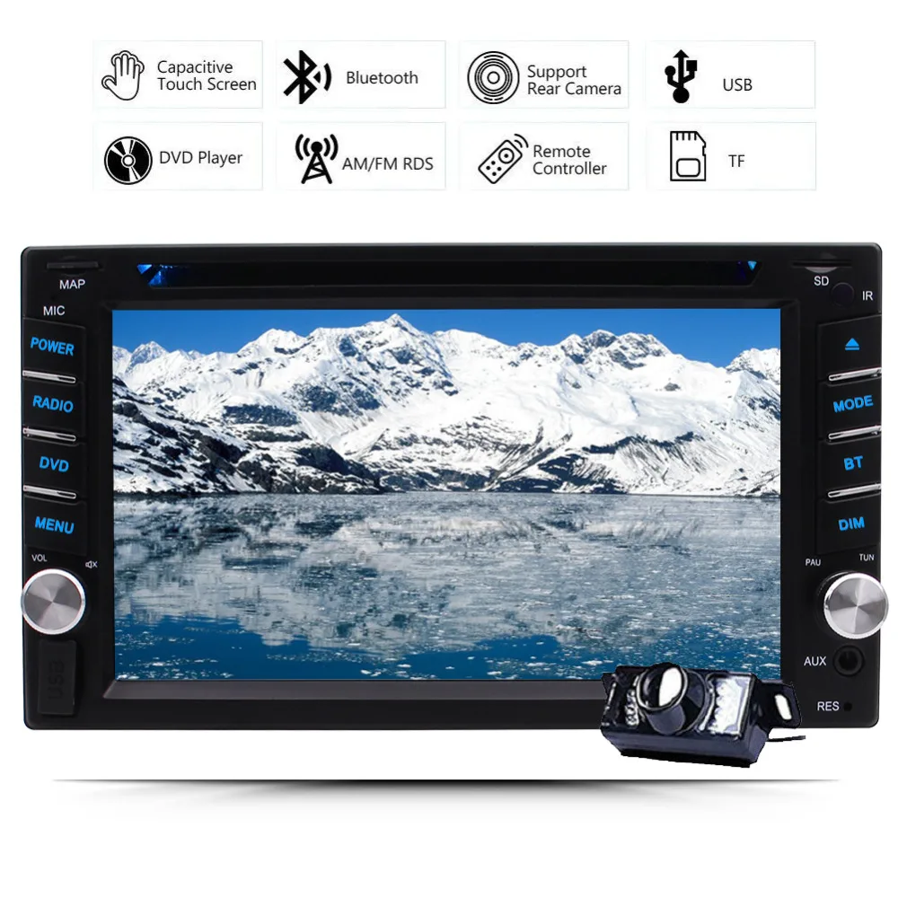 Car Stereo Double 2 DIN in dash PC Autoradio 6.2" Capacitive Touch Screen Head Unit GPS Navigation DVD/CD Player Support | Автомобили