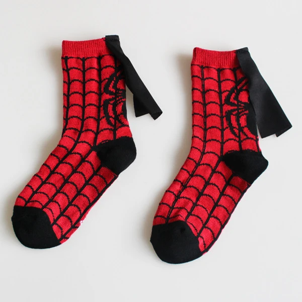 Mix 4pairsLots Cartoon Superman Batman Flash Spider-Man Socks Autumn Winter Cotton Kids Baby Boys Girls Dance Sport Socks for Children Hand-stitched Cloak (3)
