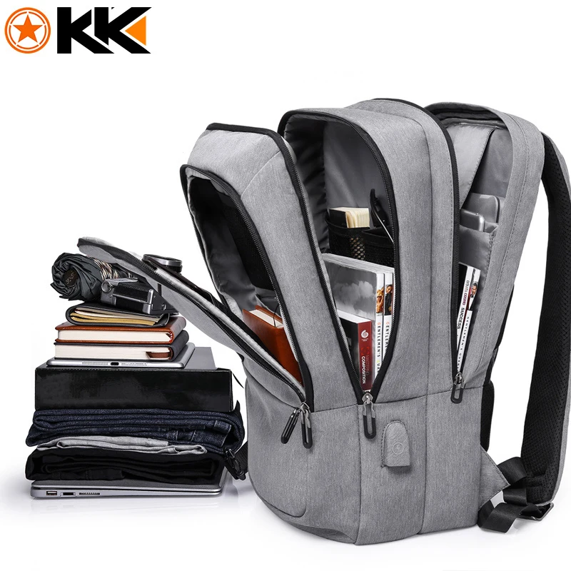 KAKA mochila hombre Casual Men school Backpack Waterproof USB Charging Travel Backpack Large Capacity 17.3″ Laptop Backpack