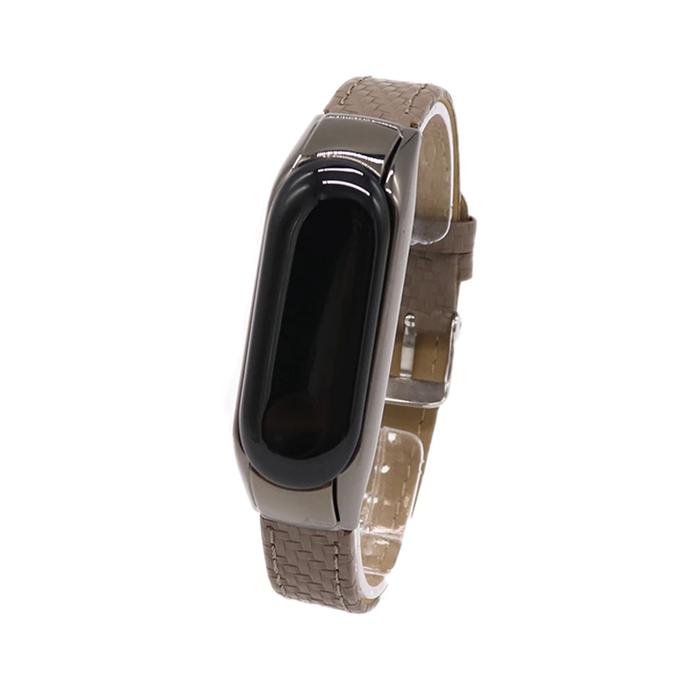

Replacement Wrist Strap for Xiao-Mi Band 3/4 Woven Pattern Leather Universal Wrist Straps Light 4 Colors
