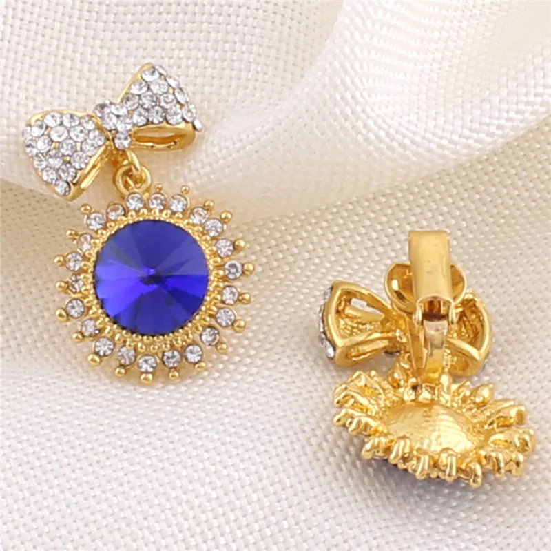 

Grace Jun(TM) 2 colors for choose Austrial Crystal Rhinestone Bowknot Shape Clip on Earrings No Pierced Needn't Ear Hole Earring