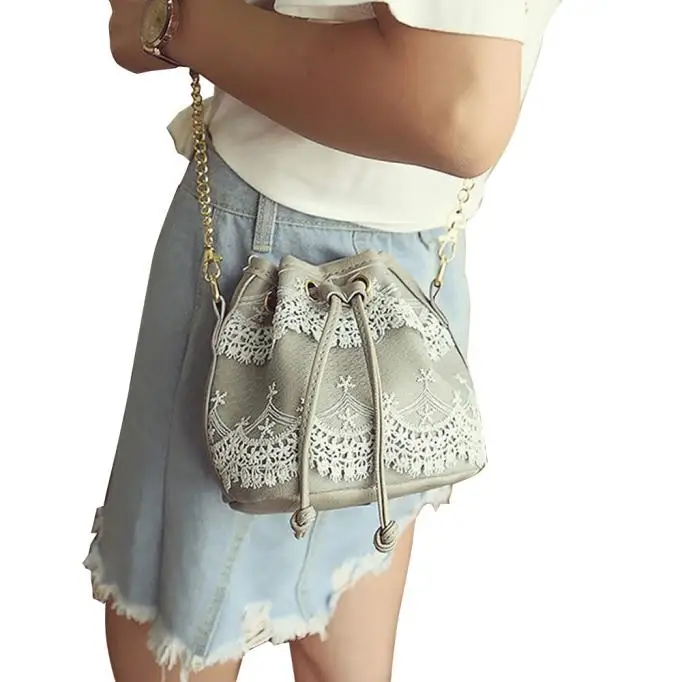 

Women Fashion Bucket Shoulder Bag Female Lace Handbag Shoulder Bags Tote Purse Messenger Satchel Bag Bolsa Feminina Sac a Main