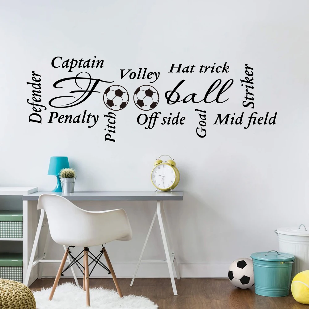 Football Words Wall Decal Boy Room Play Room Soccer Saying Words Sport Quote Wall Sticker Bedroom Living Room Vinyl Home Decor   (3)