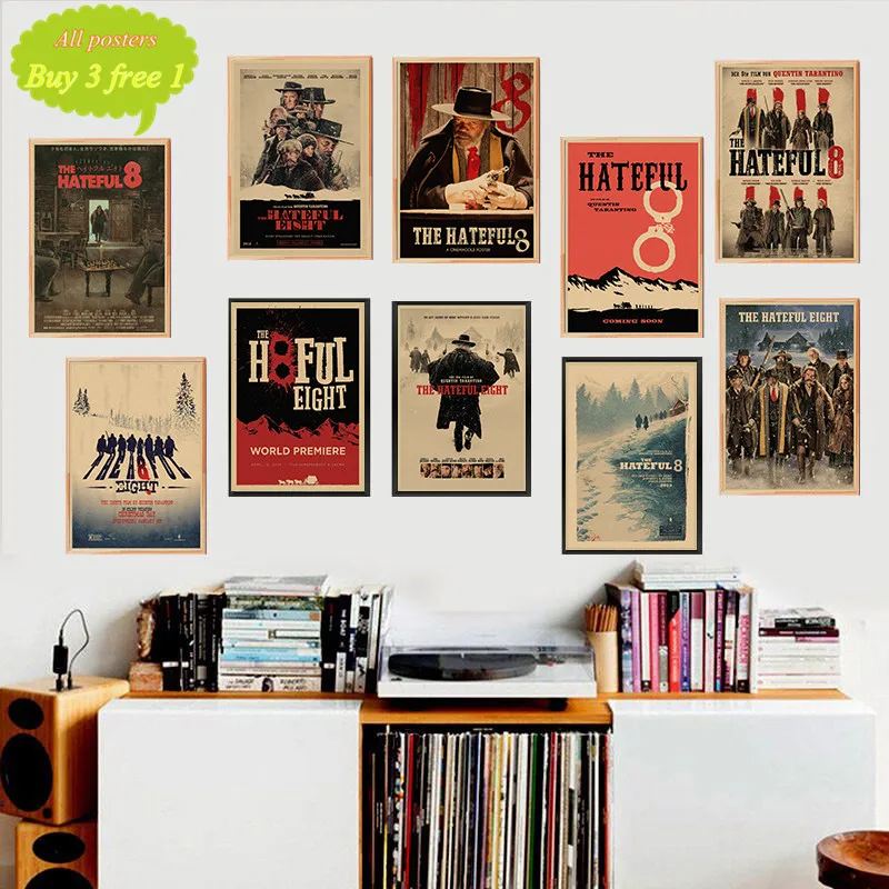 

The Hateful Eight Posters Movie Wall Stickers kraft paper Paper Prints Clear Image Home Decoration Livingroom Bedroom