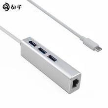 Тип usb с разъемами типа c и USB3.0/RJ45 Ethernet адаптер 100/1000 Мбит/с usb хаб для ноутбуков, таких как Xiaomi/MacBook/huawei