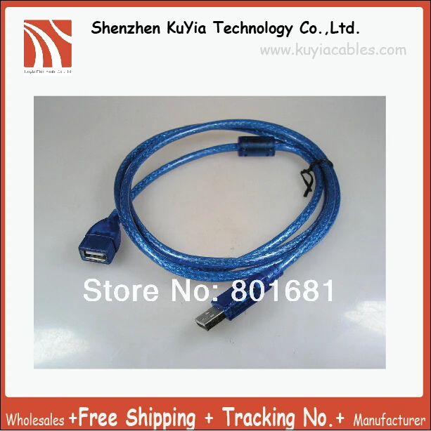 

KUYiA 2pcs/lot 1.5M High Quality USB 2.0 Extension Cable With Magnet Ring Male to Female USB Cable 1 pc Free Shipping