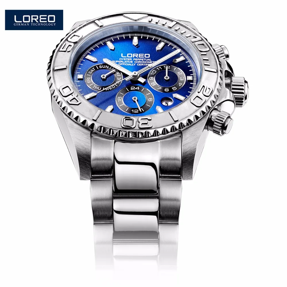 

LOREO Fashion Luxury Brand Men Luminous Watches Mechanical Watch Waterproof 200 m Male Wristwatch Relogio Masculino K42