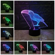 Новинка 3D лампа сенсорный смешанные цвета ночник животное Тукан светодиодный светильник обесцвечивание настроение Иллюзия дома декоративные подарки для детей