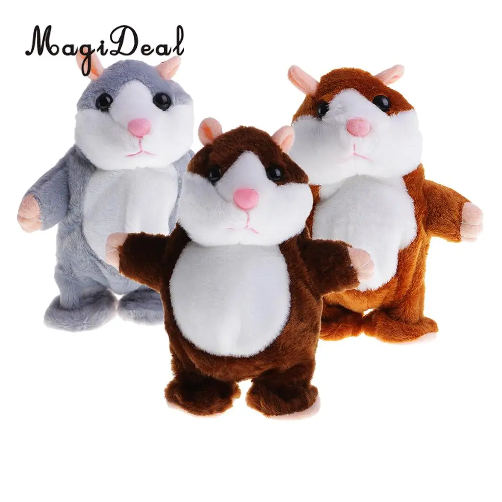 MagiDeal Cute Talking Walking Singing Hamster Mouse Pet Plush Toy Sound Mimic Recorder for Children Baby Kids Toy Gift