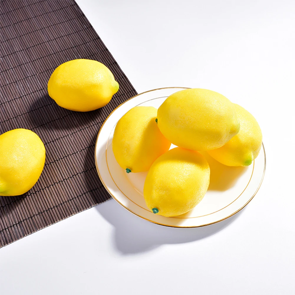 

12pcs Fake Fruit Lemons Artificial Simulation Lemon Decorations for Kitchen