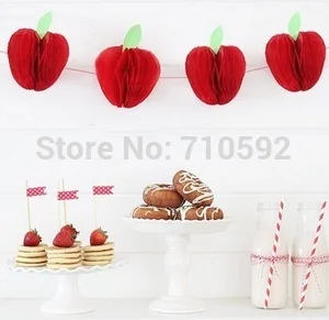 10pcs Red Apple Shape Honeycombs Decorations Tissue Paper Fruit Hanging Apple Themed Party Supplies 10pcs Red Apple Shape Honeycombs Decorations Tissue Paper Fruit Hanging Apple Themed Party Supplies
