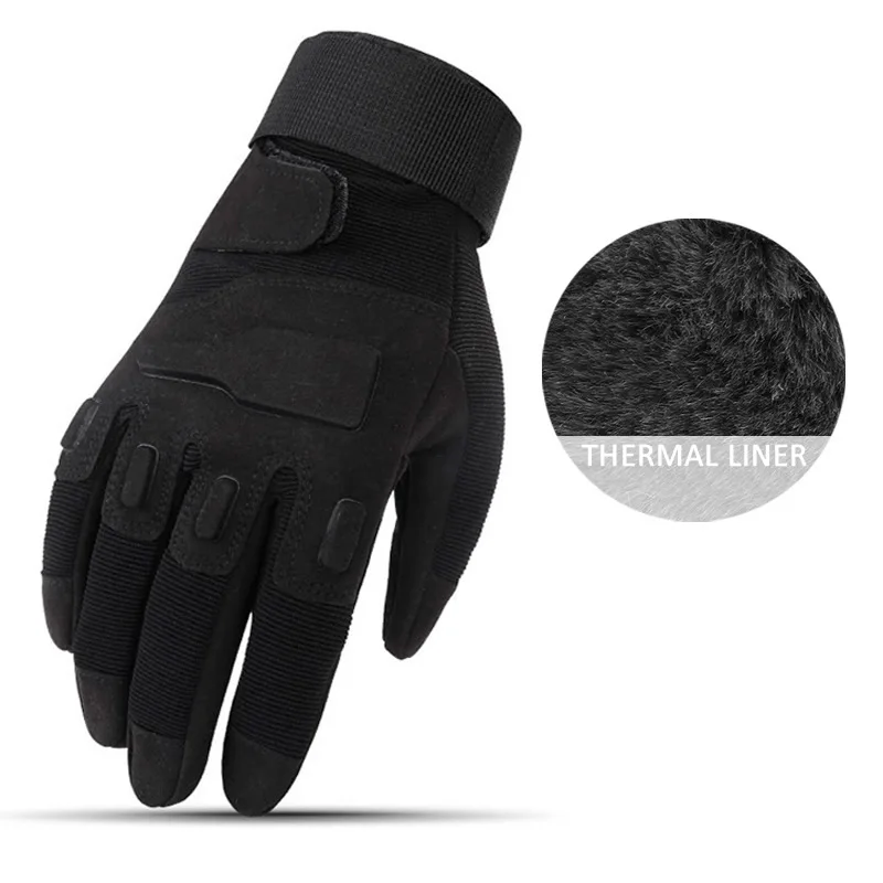 Online Invierno Caliente guantes tácticos con forro térmico guantes para deportes al aire libre caza ciclismo Airsoft CS Paintball protección de las manos