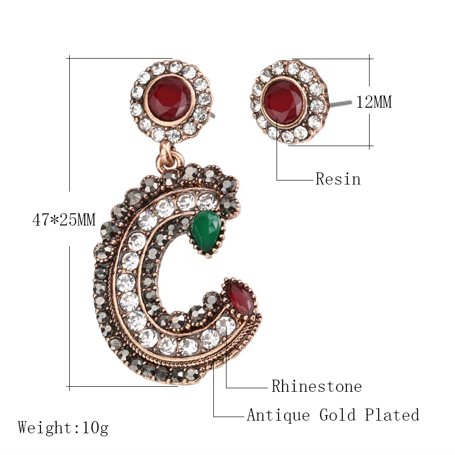 Kinel-2017-New-Vintage-Turkish-Earrings-For-Women-Antique-Gold-Color-Letter-C-Asymmetry-Stud-Earring (1)
