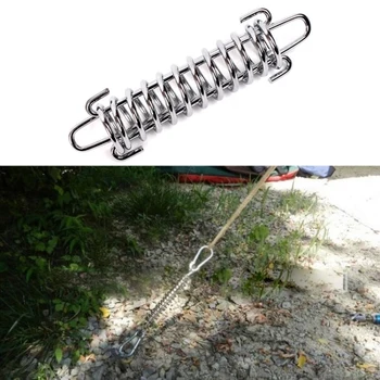

High Elasticity Strength Camping Tent Spring Buckle Stainless Steel Rope Camping AccessoiresTensioner Awning Fixed Hook Buckle