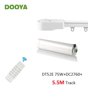 

Dooya Super Silent Curtain Rails System, DT52E 75W+5.5M or Less Track+DC2760, RF433 Remote Controller,Automatic Curtain Control