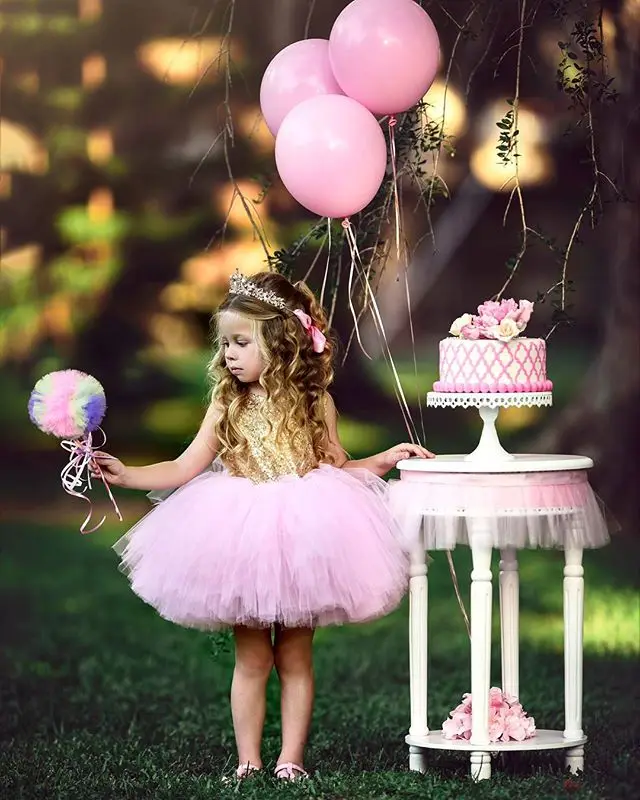 Детское платье с блестками и цветочным узором для девочек; вечерние платья-пачки; милое бальное платье без рукавов