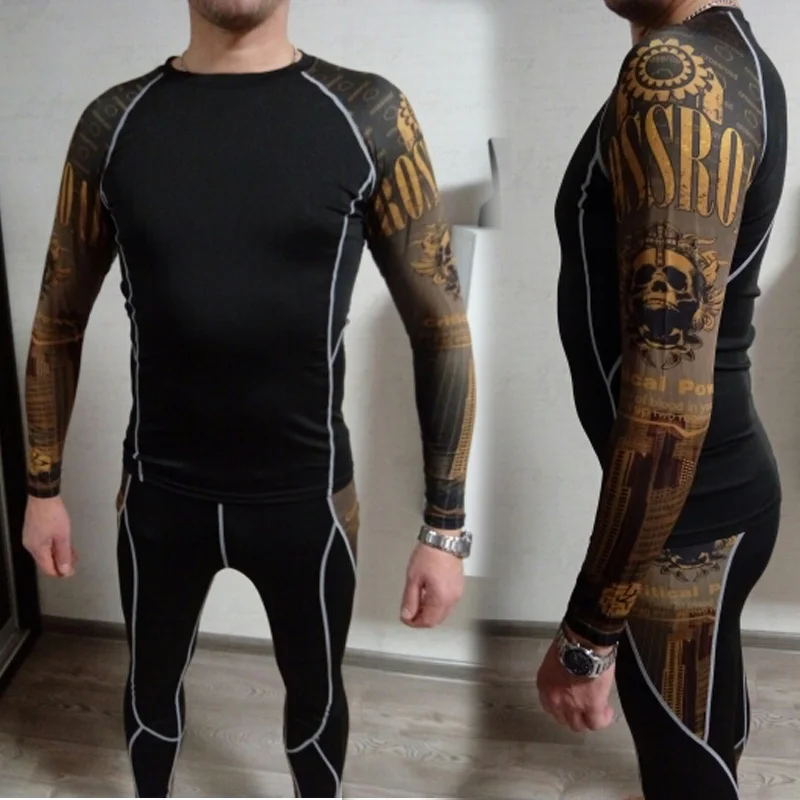mma rashgard long sleeve thermal knitwear Set Tights Men's Compression Elasticity Dry Breath T-Shirt Tactical thermal underwear mma rashgard long sleeve thermal knitwear Set Tights Men's Compression Elasticity Dry Breath T-Shirt Tactical thermal underwear