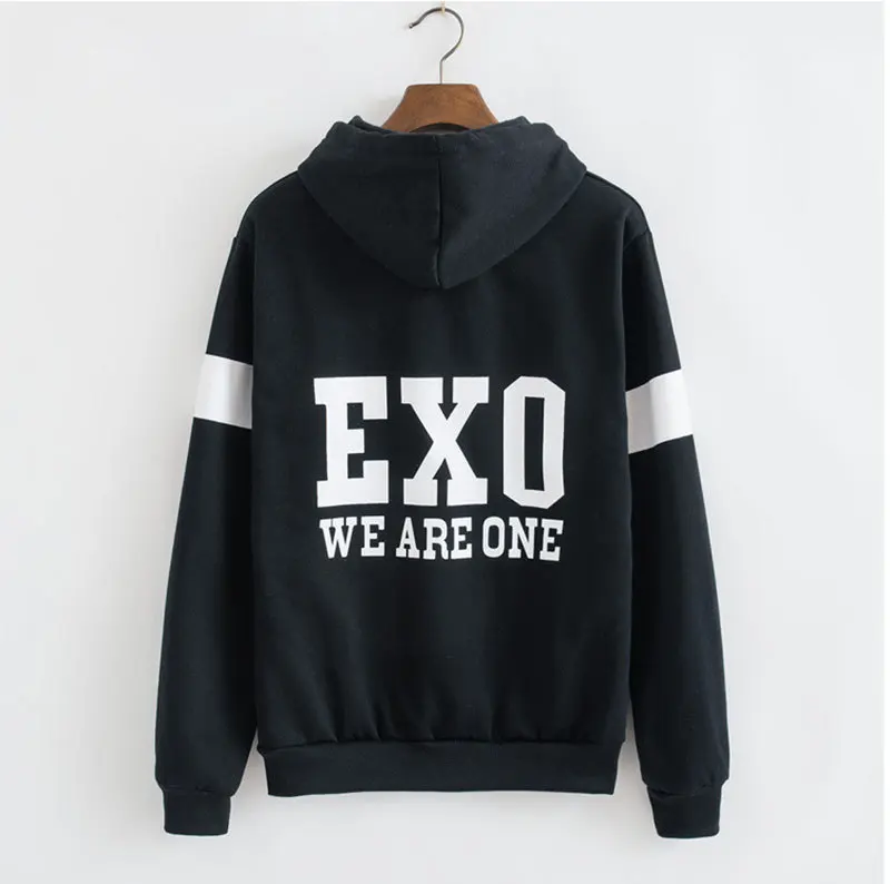 Kpop Exo sudadera con capucha para mujeres chndales de tela de moda sudadera bisbol Exo sobredosis Feminino cremallera jueg - Цвет: Золотой