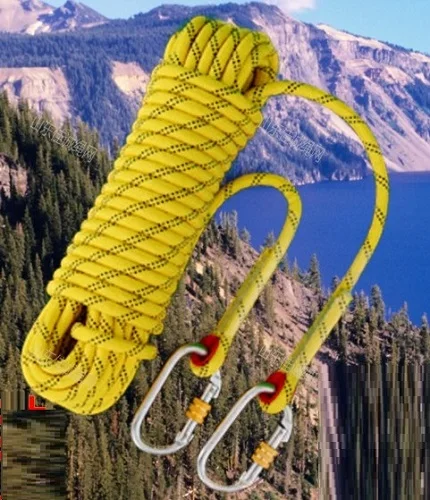 20-40 м, 1200-3600 кг, 10 мм-16 мм, 2 шт сплав стальной крюк, открытый ремень безопасности альпинизма веревка для Скалолазания Жгут спасательный