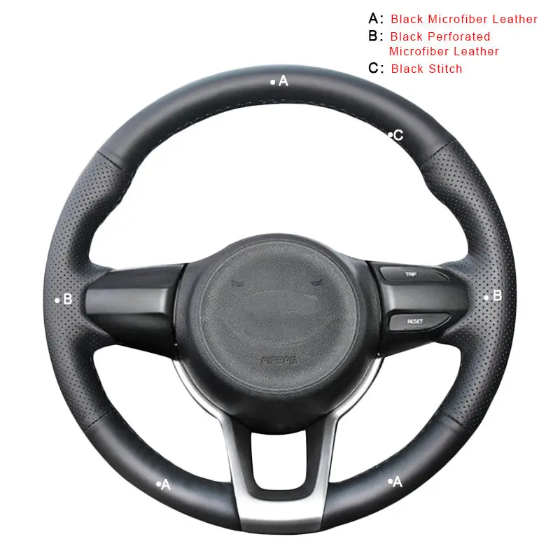 Автомобильная Оплетка на руле Крышка для Kia Rio- Rio5 K2- Picanto Morning для рукоделия DIY авто-Стайлинг - Название цвета: Microfiber Leather