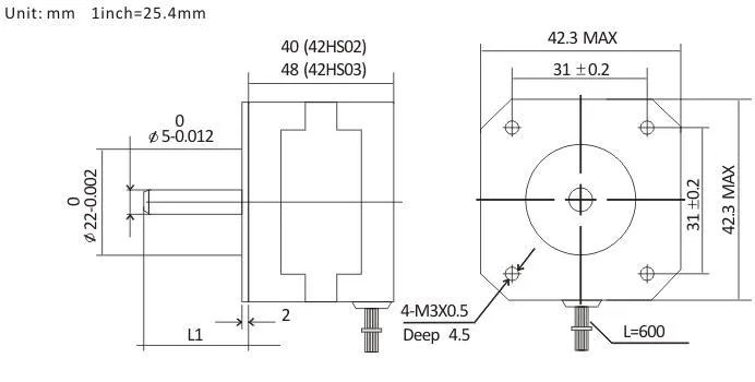 42 leadshine stepper motor size