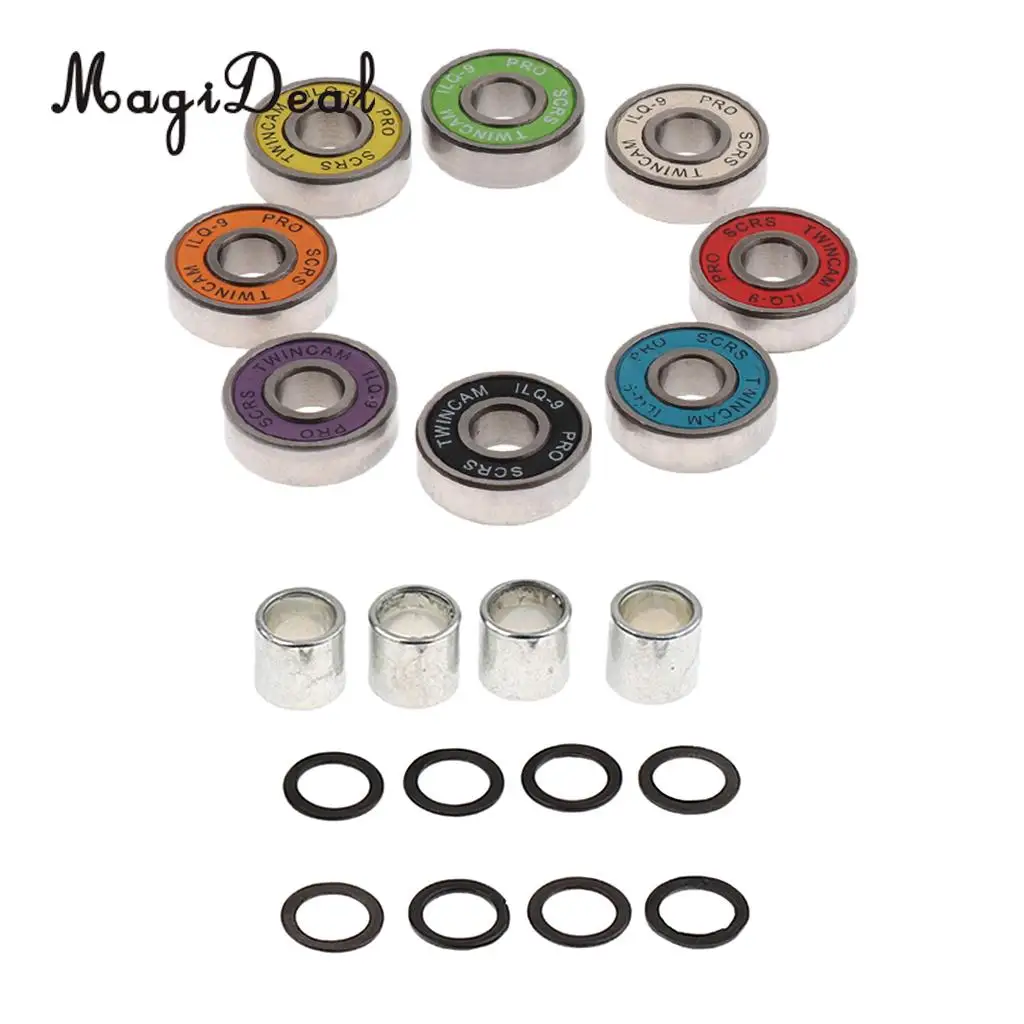  MagiDeal Skateboard Speed Kit- Bearing ,Spacers and Speed Washers Colourful Skateboard Spacers and Washers Skateboard Speed Kit