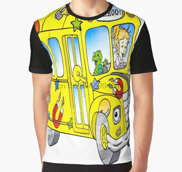 

All Over Print 3D Tshirt Men Big Print T Shirt The magic school bus Sticker