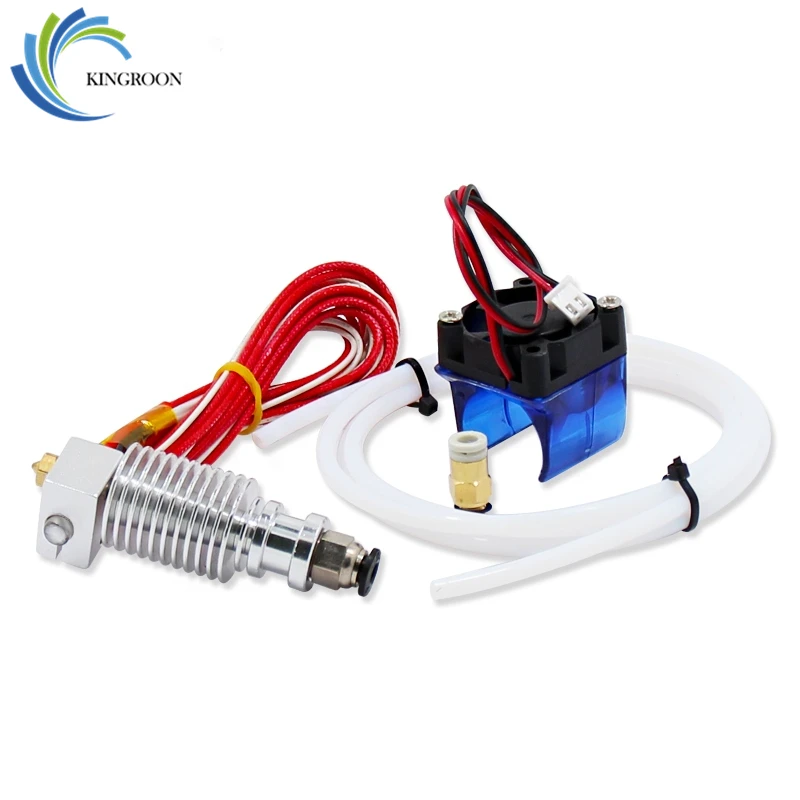 

V6 Extruder J-head Hotend with Fan PTFE Tube 0.4mm Remote Parts For 1.75mm 3mm Filament 3D Printer Part Short Thermistors 12V40W