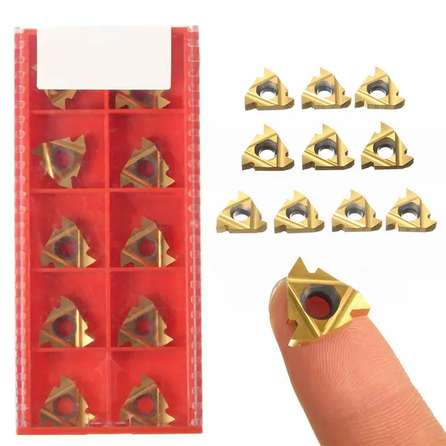 10x 16IR 3/8″ AG60 Carbide Insert Gold Blade Threading Boring Bar for CNC Lathe#