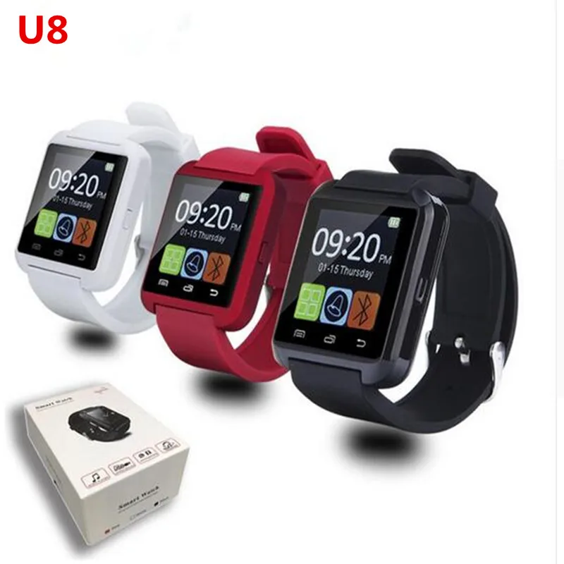Smartwatch Bluetooth font b Smart b font Watch U8 WristWatch Sport Watch with Pedometer Message SMS