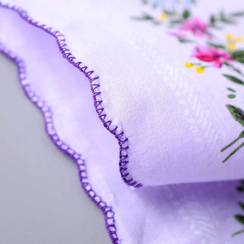5 шт. дамы винтажный, вышитый, с цветочным узором хлопковый носовой платок 30*30 см элегантные Для женщин разные цвета костюмы с принтом