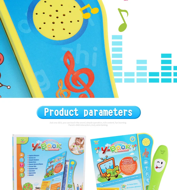 Livro de Aprendizagem com Lógica Educativos para Crianças Multi-função Inglês Eletrônico Leitura Inteligente Caneta Pai-criança Interação Brinquedos Mod. 268943 9 Weddings & Events
