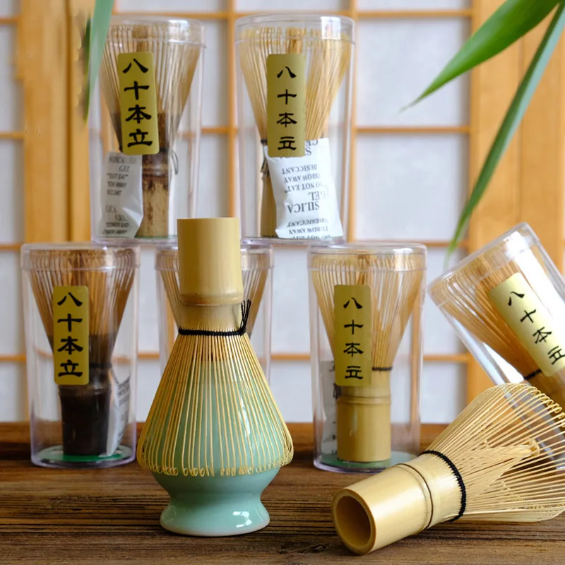 Japanese Ceremony Bamboo 64 Matcha Powder Whisk Green Tea Chasen Brush