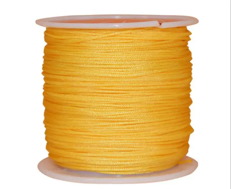 1 рулон 45 м х 0,8 мм нейлоновая китайская лента с узлом для ожерелье в стиле «макраме» браслет плетеный шнур с кисточками бисерная нить шелковая проволока - Цвет: yellow gold