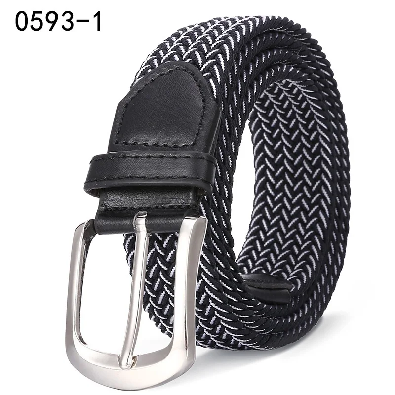 

Unisex woven belt long stretch canvas belt plus Large size obese custom wild casual spot punk chain belt