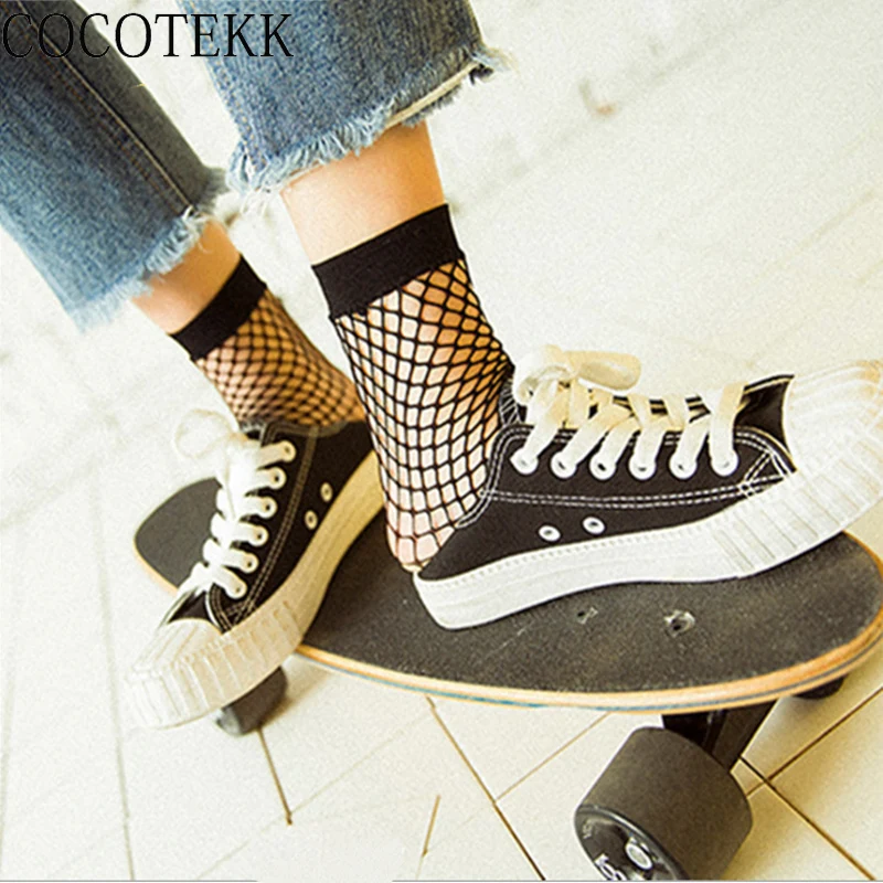 

2 Pair New Hot 2019 Fashion Summer Women Fishnet Ankle High Socks Tie Mesh Fish Net Short Socks Soft Sexy Streetwear Style