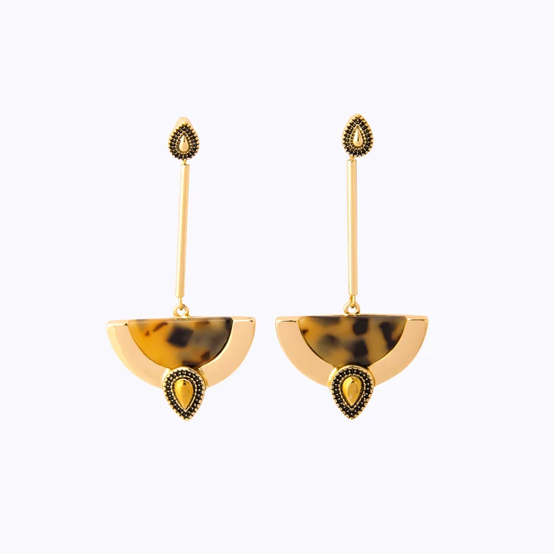 

New Arrival Bohemia Vintage Resin Semicircle Drop Earring For Women Trendy Drop Earring Date Gift Earring Jewelry Handmade