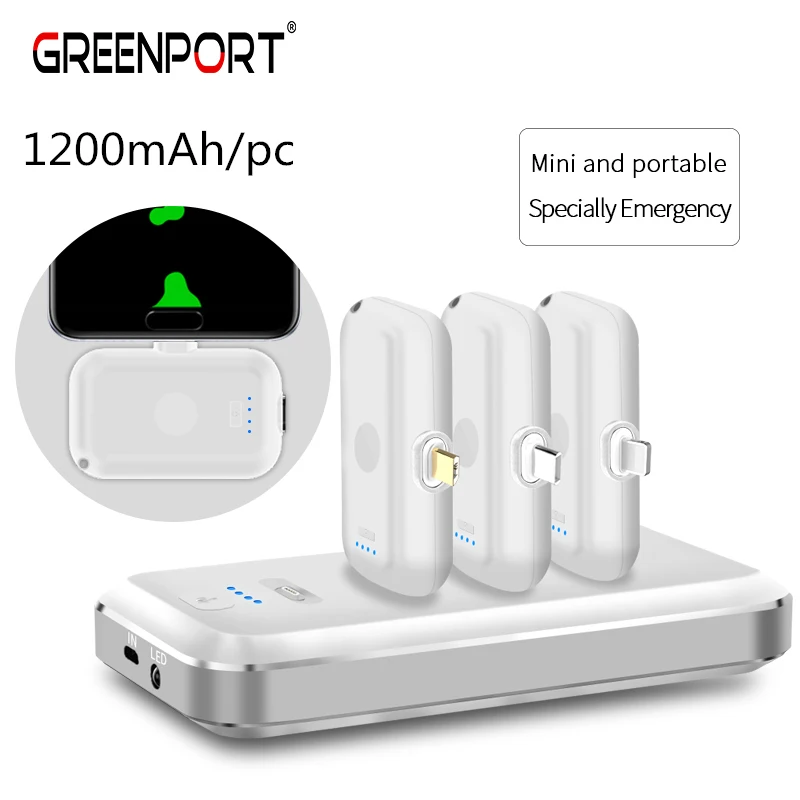 GREENPORT Mini Magnetic Power Bank Wireless 1200mah Emergency Mobile Phone Charger Powerbank for iphone xiaomi samsung huawei