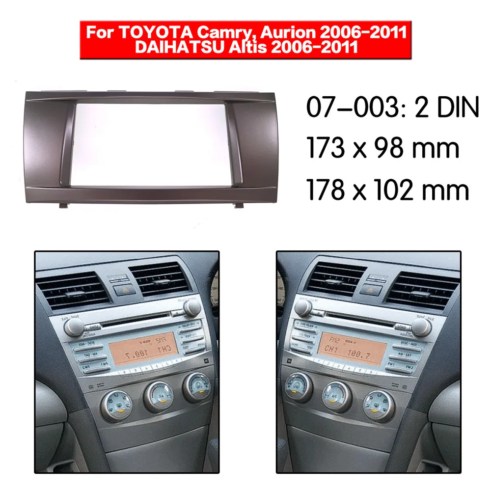

Car CD Radio Fascia Surround Panel for TOYOTA Camry Stereo Facia Trim Dash CD Installation Kit 2 din 07-003